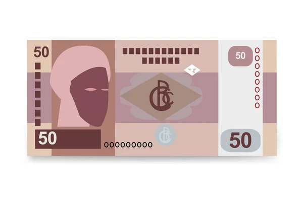 Congolês Franc Vector Ilustração Dinheiro Congo Conjunto Notas Pacote Papel —  Vetores de Stock
