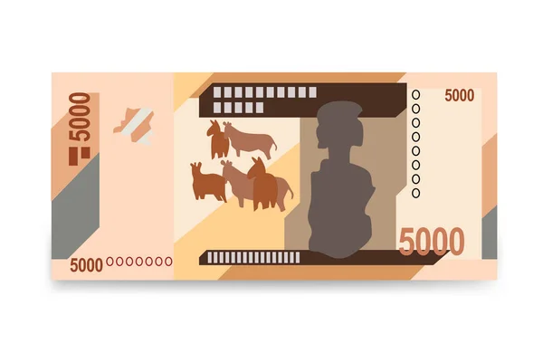 Kongolesiska Franc Vector Illustration Kongopengar Sätter Buntsedlar Papperspengar 5000 Cdf — Stock vektor