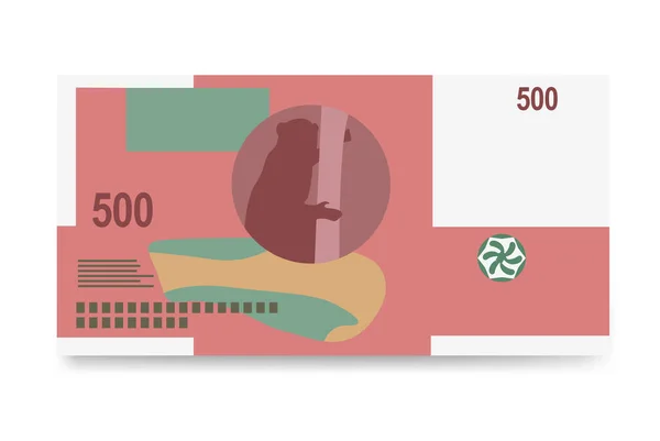 Komorischer Franc Vector Illustration Komoren Geldmenge Bündel Banknoten Papiergeld 500 — Stockvektor