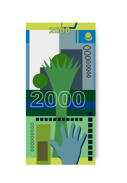 Kazakh Tenge Vector Illustration Kazakhstan Billets Banque Liasse Papier Monnaie — Image vectorielle