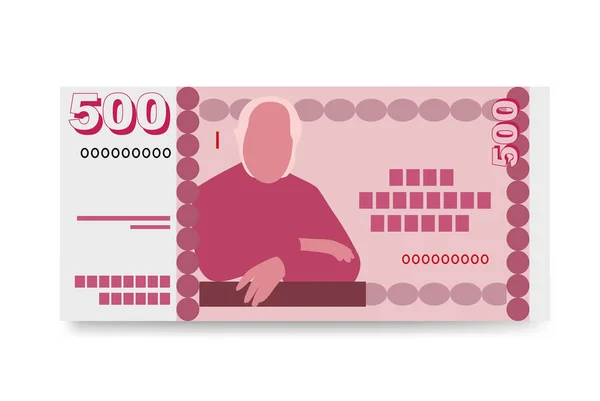 Islanda Krona Vector Illustration Soldi Islandesi Hanno Messo Banconote Bundle — Vettoriale Stock