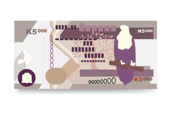 Zambiaanse Kwacha Vector Illustratie Zimbabwe Geld Bundelt Bankbiljetten Papiergeld 5000 — Stockvector