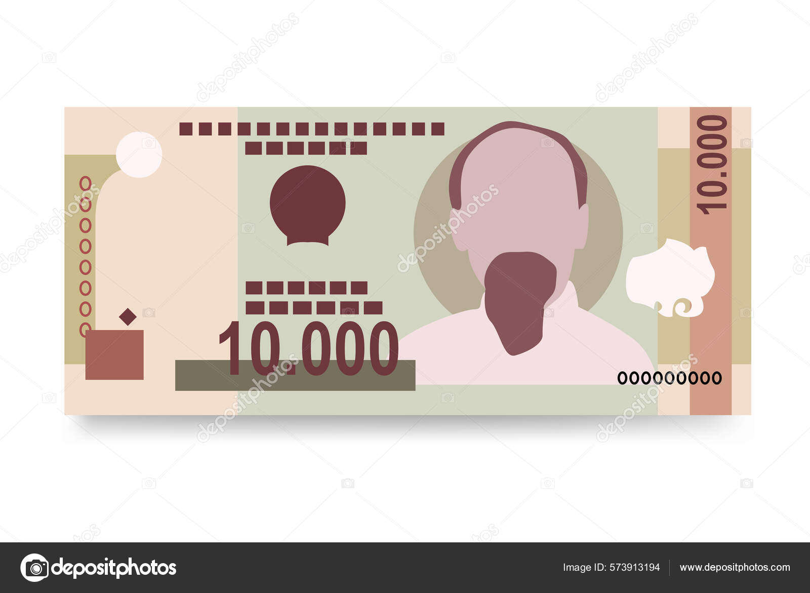 越南东方矢量图解越南人把钞票捆起来1万越南盾纸钞平淡的风格被白色背景隔离最简单的设计图库矢量图©Zhuna 573913194