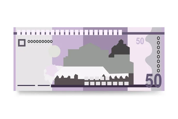 Dominikanische Peso Vector Illustration Dominikanische Republik Geldset Bündel Banknoten Papiergeld — Stockvektor