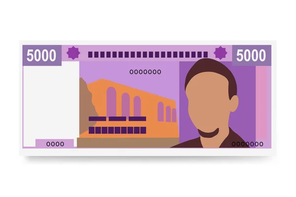Dschibuti Franc Vector Illustration Ostafrikanisches Geld Bündelt Banknoten Papiergeld 5000 — Stockvektor