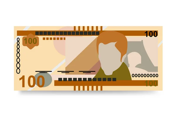 Honduranische Lempira Vector Illustration Honduras Geldmenge Bündel Banknoten Papiergeld 100 — Stockvektor