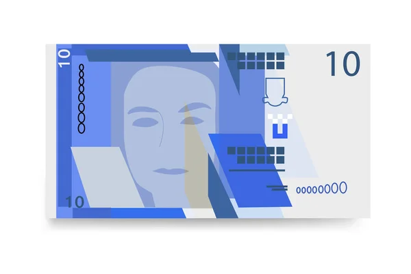 Gibraltar Pound矢量说明 直布罗陀的货币组合为捆绑钞票 纸钞10 Gip 平淡的风格 被白色背景隔离 最简单的设计 — 图库矢量图片
