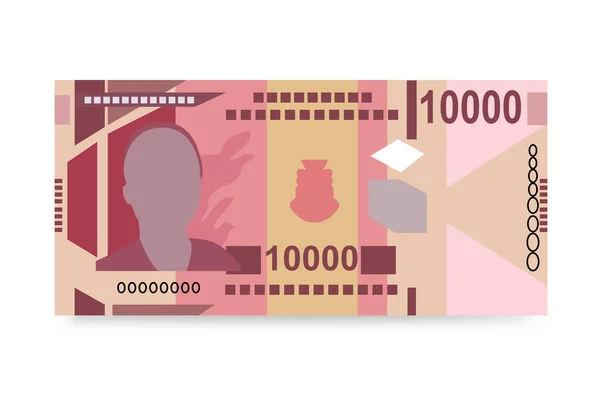 Guineai Franc Vektor Illusztráció Guinea Pénzkötegelt Bankjegyek Papírpénz 10000 Gnf — Stock Vector