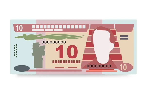 Гватемальская Векторная Иллюстрация Кетцаля Деньги Гватемалы Складывают Банкноты Бумажные Деньги — стоковый вектор