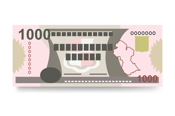 ガイアナドルベクトルイラスト Guyaneseお金をバンドル紙幣を設定します 紙幣1000 Gyd フラットスタイル 白い背景に隔離されている シンプルなミニマルデザイン — ストックベクタ