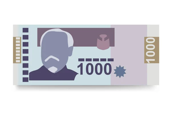 Haitianische Gourde Vector Illustration Haitianisches Geld Bündelt Banknoten Papiergeld 1000 — Stockvektor