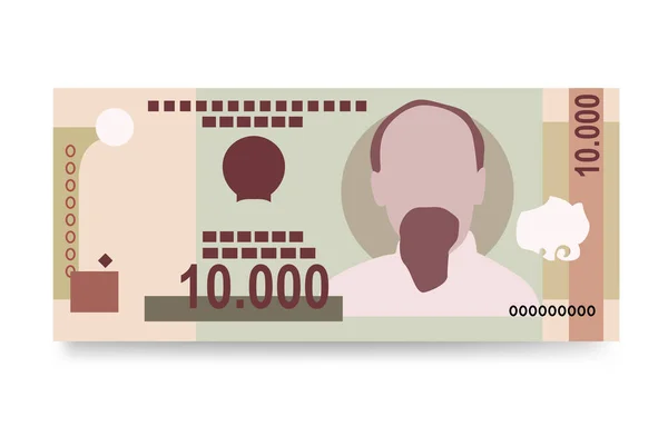 Вектор Вьетнамского Донга Вьетнамские Деньги Устанавливают Связки Банкнот Бумажные Деньги — стоковый вектор