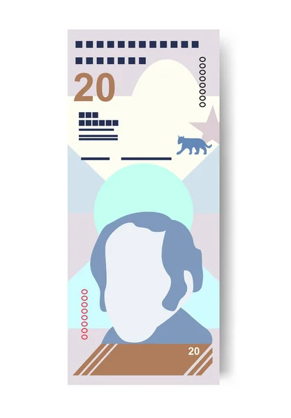 Bolivar Soberano Vector Illustratie Venezuela Geld Set Bundel Bankbiljetten Papiergeld — Stockvector