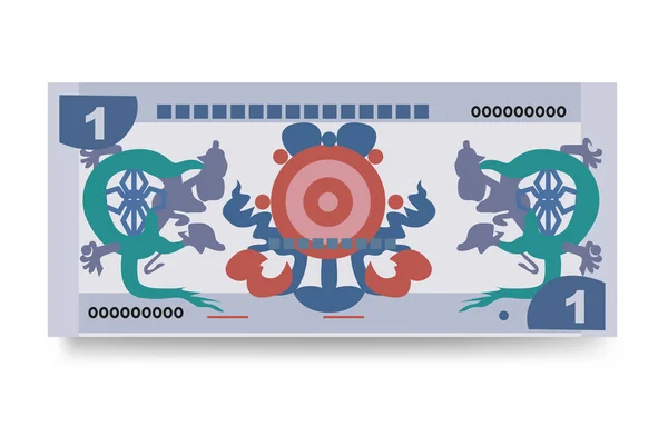 Bhutan Ngultrum Wektor Ilustracji Banknoty Bhutanu Papierowe Pieniądze Btn Płaski — Wektor stockowy