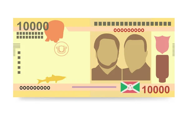 Ilustracja Wektora Burundi Franc Burundyjskie Banknoty Paczce Papierowe Pieniądze 10000 — Wektor stockowy