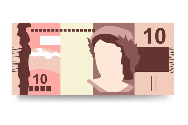 Real Brasileño Vector Ilustración Dinero Brasil Fija Los Billetes Del — Vector de stock