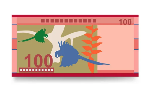 Boliwijska Ilustracja Wektora Boliwijskiego Boliwijskie Banknoty Pakiecie Papierowe 100 Bob — Wektor stockowy