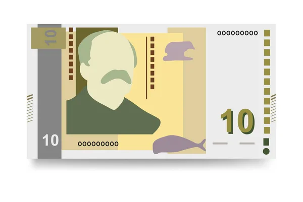 Lev Vector Illustration Inglés Bulgaria Fijó Paquete Billetes Papel Moneda — Archivo Imágenes Vectoriales