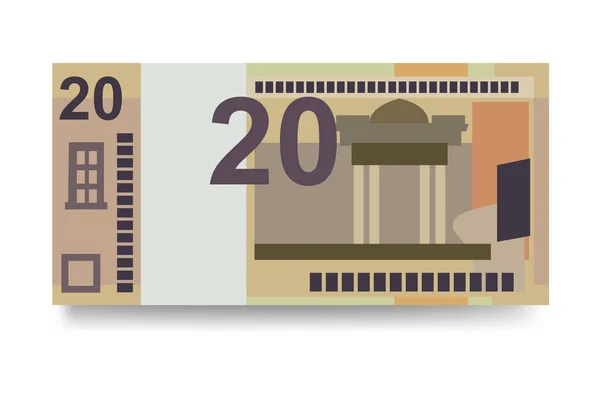 Weißrussischer Rubel Vektor Illustration Weißrussland Geld Set Bündel Banknoten Papiergeld — Stockvektor