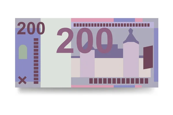 Векторная Иллюстрация Белорусского Рубля Белорусские Деньги Накладывают Связки Банкнот Бумажные — стоковый вектор