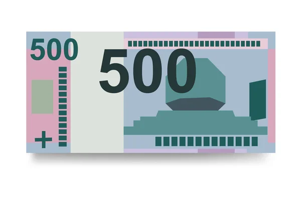 Rublo Bielorruso Vector Illustration Bielorrusia Fijó Paquete Billetes Papel Moneda — Archivo Imágenes Vectoriales