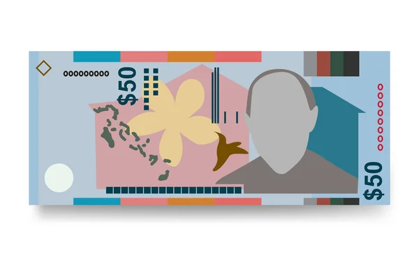 Bahamska Ilustracja Wektora Dolara Banknoty Bahamów Papierowe Pieniądze Bsd Płaski — Wektor stockowy