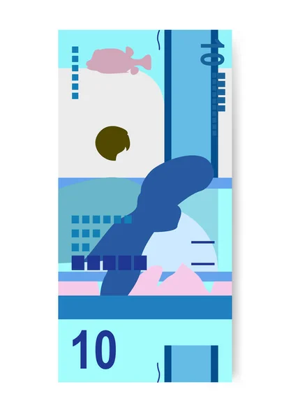 Aruban Florin矢量说明 阿鲁巴 荷兰等地的货币组合为捆绑钞票 Paper Money Awg 平淡的风格 被白色背景隔离 最简单的设计 — 图库矢量图片