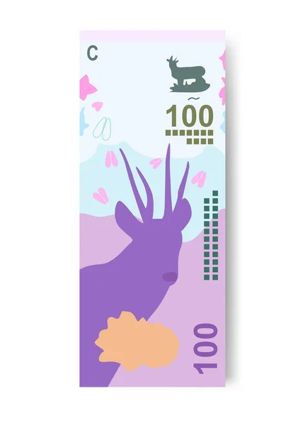 Argentyńska Ilustracja Wektora Peso Argentyński Zestaw Banknotów Papierowe Pieniądze 100 — Wektor stockowy