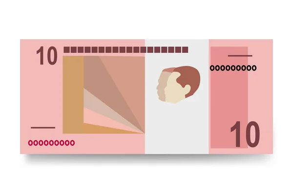 Angolan Kwanza Vector Illustration Angola Money Set Bundle Banknotes Paper — Stock Vector