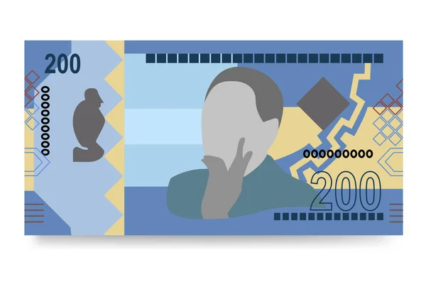 Angolanische Kwanza Vector Illustration Angola Geld Set Bündel Banknoten Papiergeld — Stockvektor