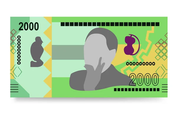 Ilustração Vetorial Kwanza Angolana Angola Conjunto Monetário Notas Pacote Dinheiro —  Vetores de Stock