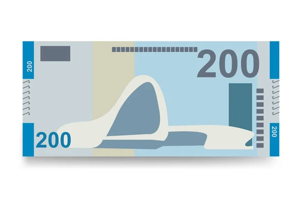 Azerbeidzjan Manat Vector Illustratie Azerbeidzjaans Geld Heeft Bankbiljetten Gebundeld Papiergeld — Stockvector