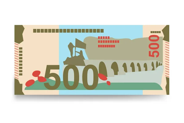 Azerbaijão Manat Vector Illustration Dinheiro Azerbaijanês Conjunto Notas Pacote Papel —  Vetores de Stock