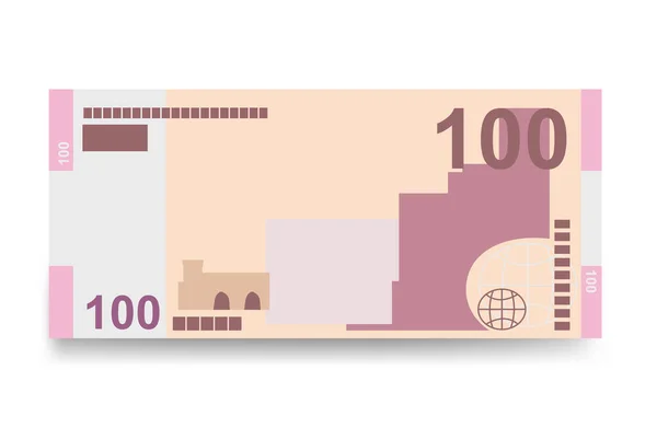 Aserbaidschan Manat Vector Illustration Die Aserbaidschanische Geldmenge Bündelt Banknoten Papiergeld — Stockvektor