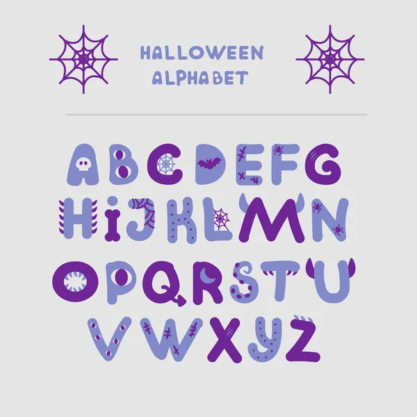 Cute Halloween Alphabet Set Abstract Winter Backgrounds Social Media Stories — Vector de stock