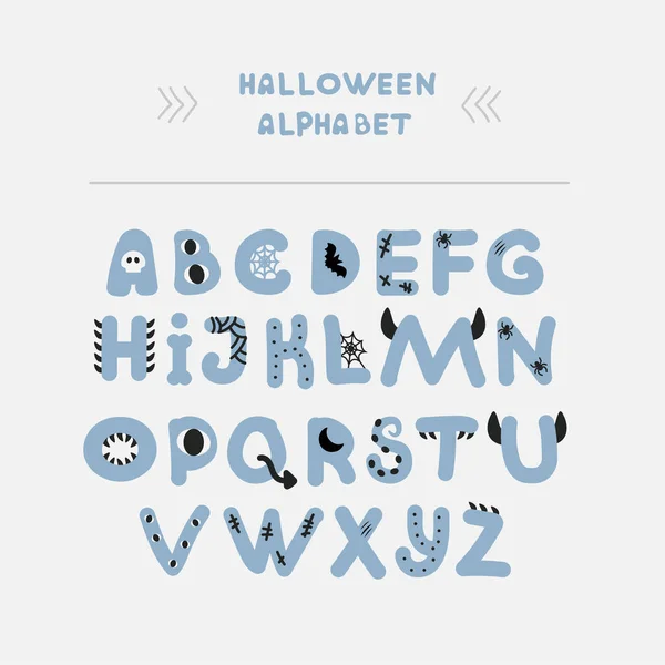 English Alphabet Variety Halloween Object — Vector de stock