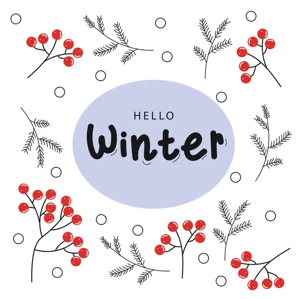 Kış vektör şablonu ve kutsal meyveler. Noel arkaplan koleksiyonunun bir parçası. Duvar kağıdı, şablon dolguları, yüzey dokuları, kumaş baskıları, ambalaj için kullanılabilir