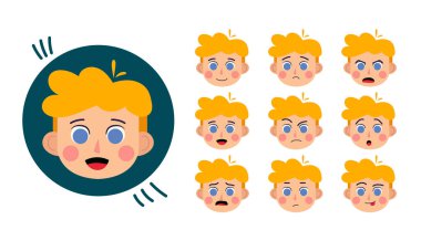 Vay be. Sahneleriniz için insan karakteri. Karakter animasyona hazır. Komik çizgi film. Karakter canlandırması seti.