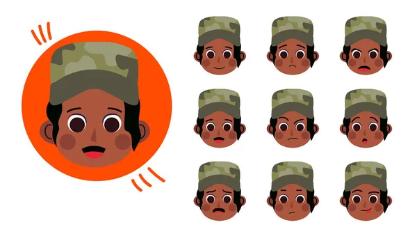 Military Human Character Your Scenes Character Ready Animation Funny Cartoon — 스톡 벡터