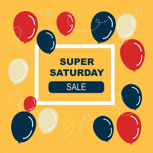 Super Saturday Sale Banner One Day Deal Special Offer Big — 스톡 벡터