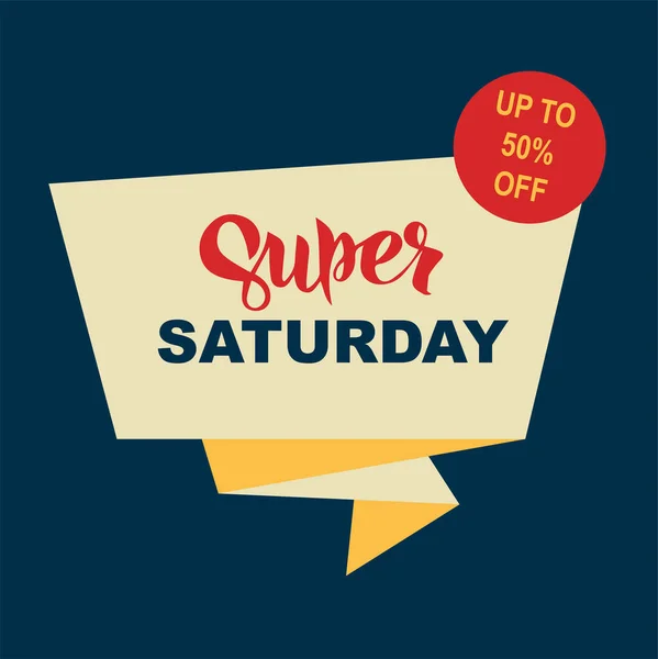 Super Saturday Sale Banner One Day Deal Special Offer Big — 스톡 벡터