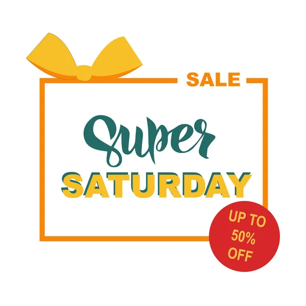 Super Saturday Sale Banner One Day Deal Special Offer Big — 스톡 벡터