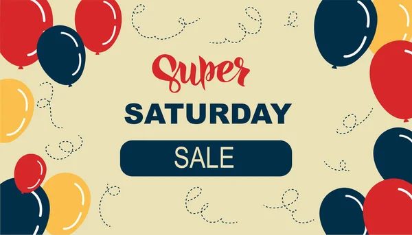 Super Saturday Sale Banner One Day Deal Special Offer Big — 스톡 벡터