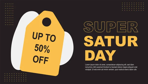Super Saturday Sale Banner One Day Deal Special Offer Big — Image vectorielle