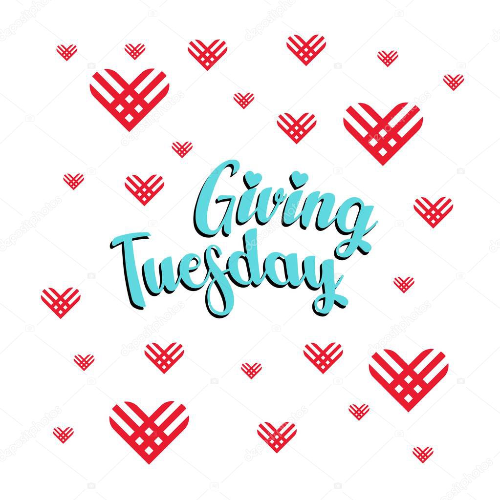 Happy Giving Tyesday. Trendy abstract art templates with hand, logo, dots. Set of flat backgrounds for social media, stories, banners, invitation card, poster, greeting card, header for website