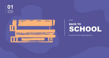 Bir yığın kitap. Soyut, vektör çizimleri. Okula geri dön. Okul temalarındaki öğeler ve nesneler, afiş ve afiş için basit bir arka plan. Okul geçmişi.