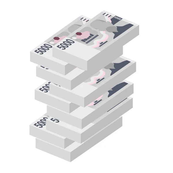 チェコ コルナ ベクトルイラスト チェコ共和国のお金は銀行券をセット 紙幣5000 Czkです フラットスタイル 白い背景に隔離されている シンプルなミニマルデザイン — ストックベクタ