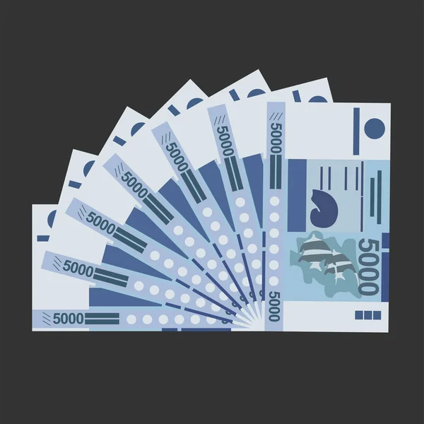 Cfp Franc Vector Illustration 약자이다 프랑스 단체들은 지폐를 5000 Xpf — 스톡 벡터
