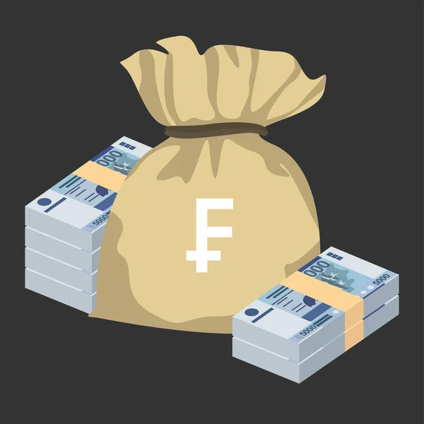 Cfp Franc Vector Illustration French Overseas Collectivities Money Set Bundle — Stockvector