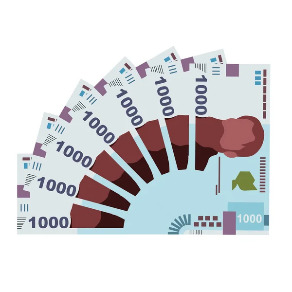 Ukrán Hryvnia Vector Illusztráció Ukrajnában Készpénz Kötegelt Bankjegyek Papírpénz 1000 — Stock Vector